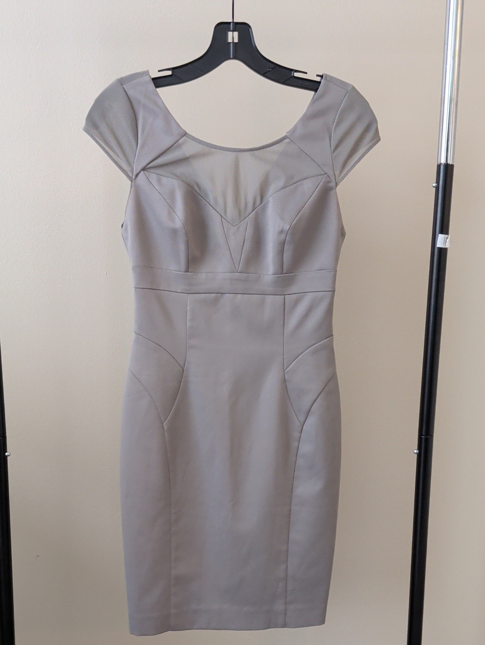 Bebe gray cap sleeves dress